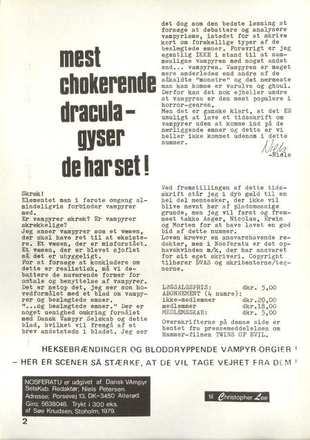 Nosferatu nr. 1 juni 1979. Leder, s. 2