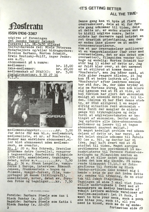 Nosferatu nr. 3, oktober 1980. Leder, s. 2